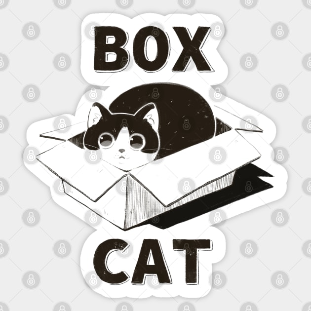 The Box Cat Sticker by You Miichi